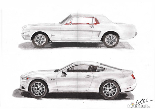50 lat Forda Mustanga - rysunek