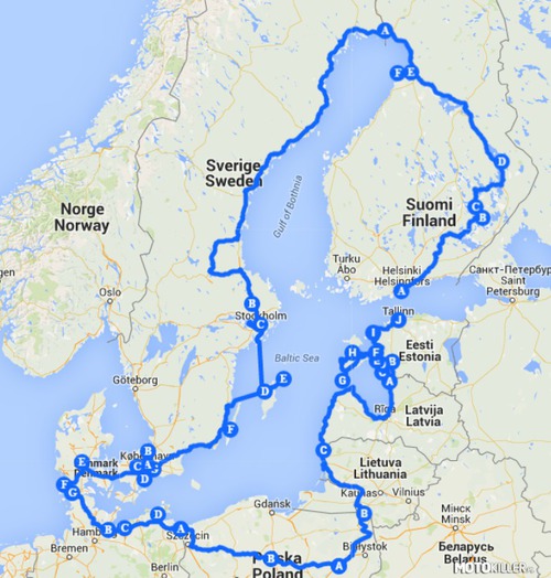 Wyprawa dookoła Morza Bałtyckiego motocyklem WSK 125 79'