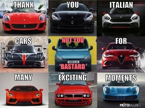 Dziękujemy włoskim samochodom za wiele ekscytujących chwil
